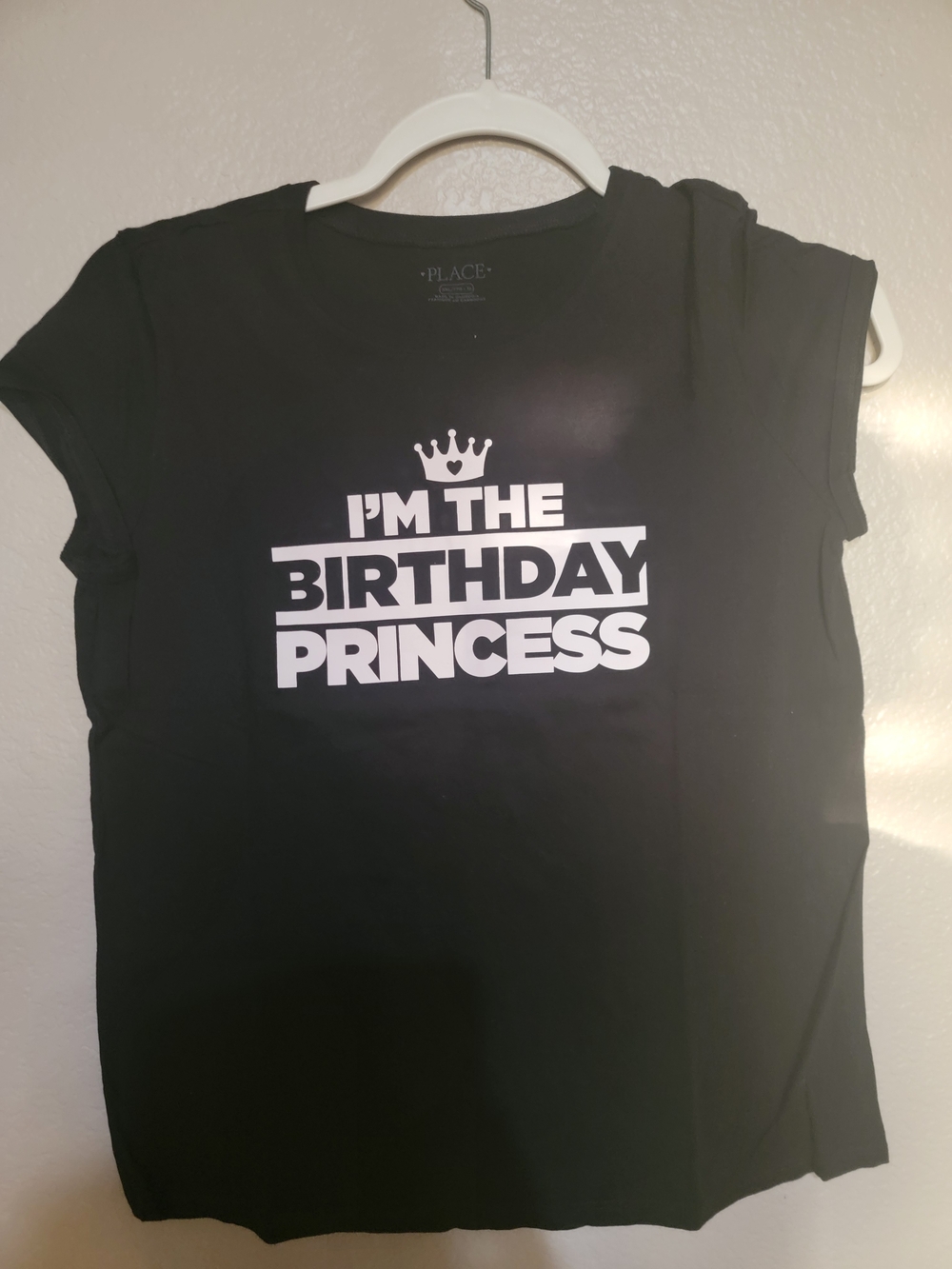 Place Black Tee with White "I'm The Birthday Princess" Graphic